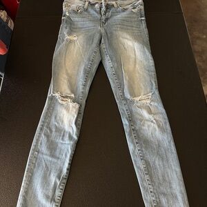 Flying Monkey Light Blue Distressed Skinny Jeans